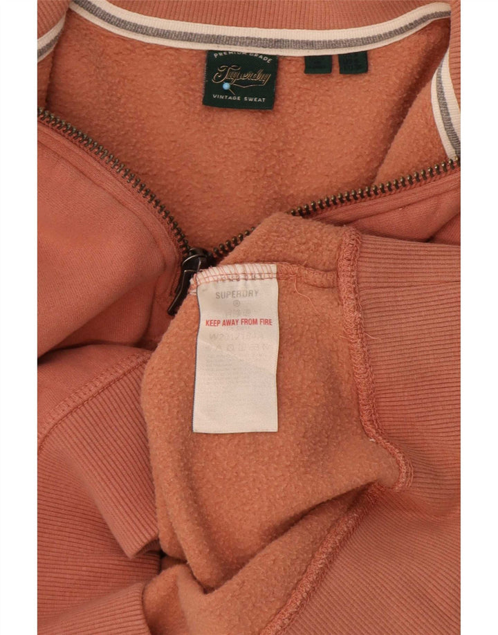 Superdry Sweat-shirt court surdimensionné à col zippé pour femme UK 8 Petit Marron