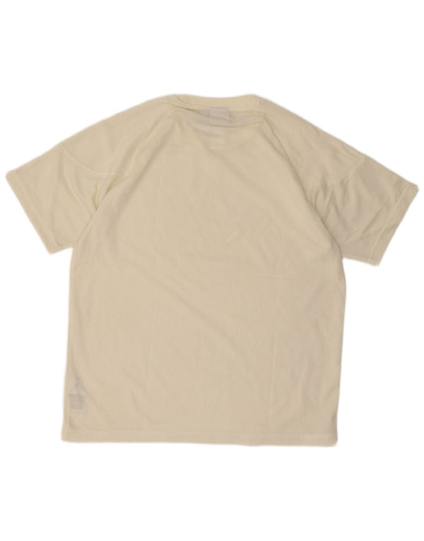 Adidas Mens T-Shirt Top Medium Off White Cotton