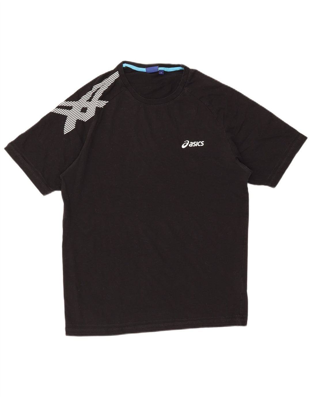 ASICS T-shirt graphique pour homme en coton noir moyen