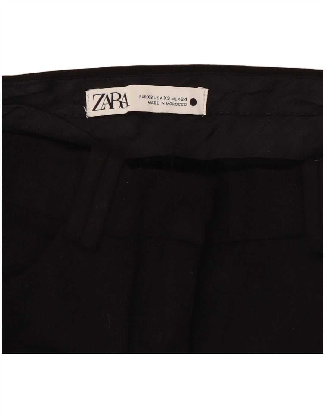 ZARA Pantalon décontracté skinny pour femme XS W24 L32 Noir Synthétique