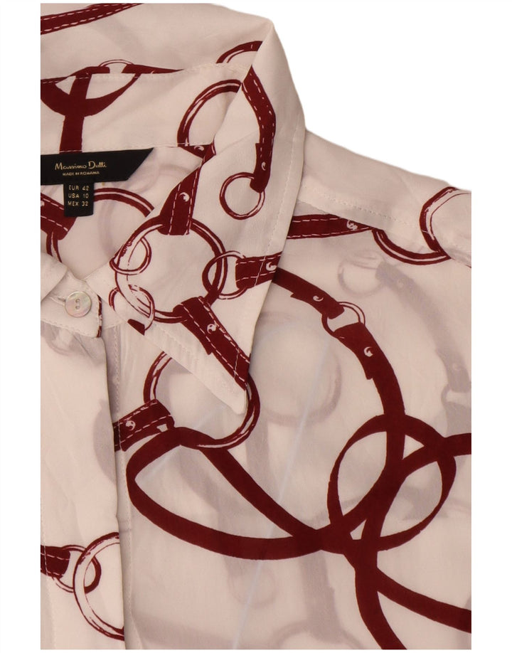 Massimo Dutti Chemise d'équitation pour femme EU 42 Large Blanc Viscose