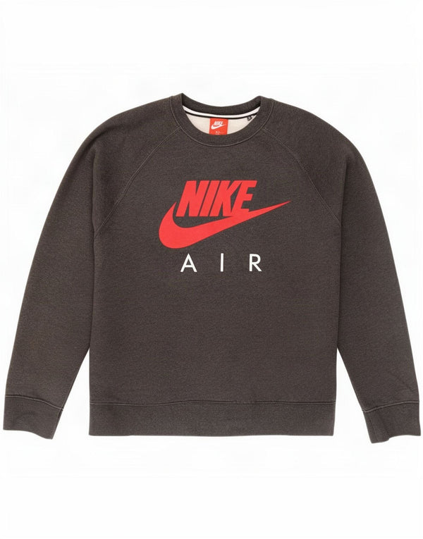 Nike Mens Graphic Sweatshirt Jumper Large Grey Colourblock Cotton