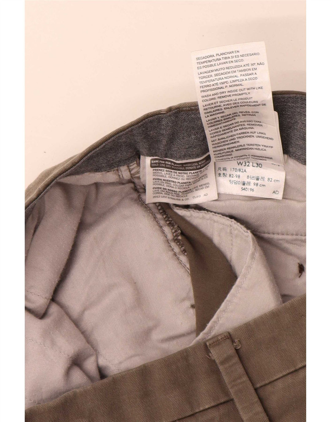 Dockers Pantalon Chino Regular Homme W32 L28 Kaki Coton