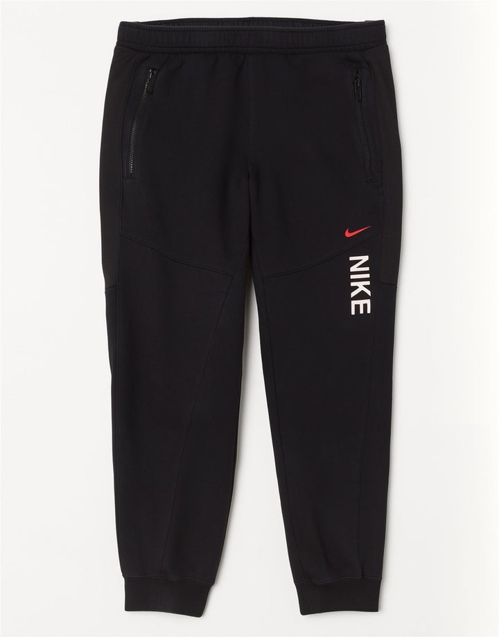 Nike Pantalon de survêtement graphique pour homme en coton noir moyen