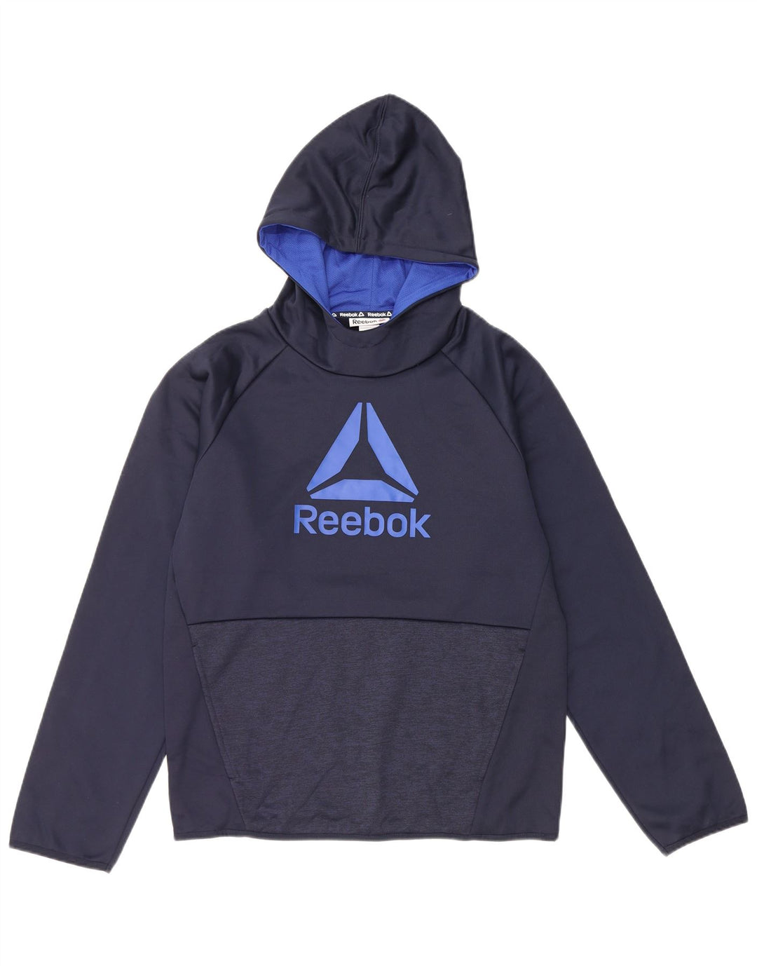 REEBOK Pull à capuche graphique pour garçon 15-16 ans 2XL Bleu marine Polyester