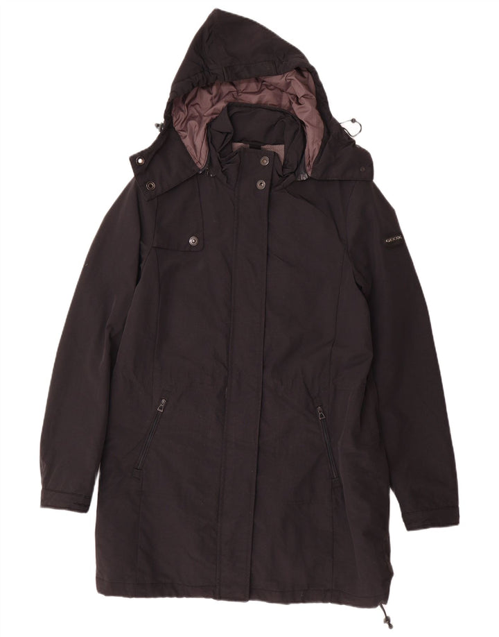 GEOX RESPIRA Manteau coupe-vent à capuche pour femme UK 6 XS Noir Polyamide