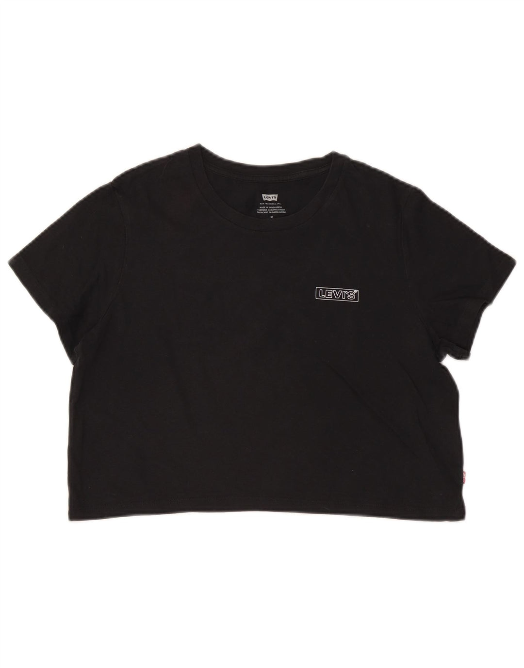 LEVI'S T-shirt court graphique pour femme UK 14, coton noir moyen