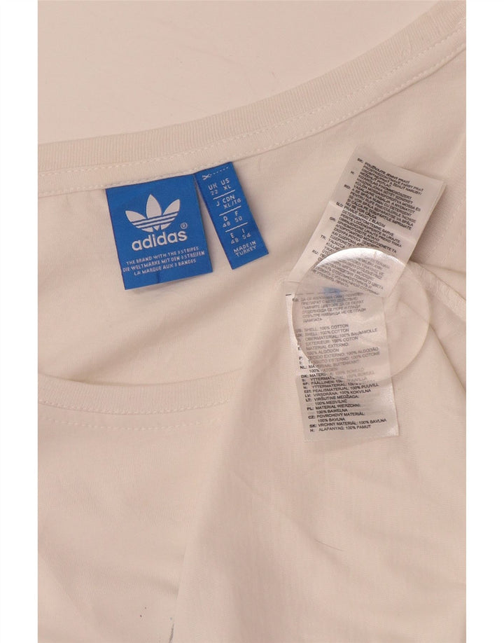 ADIDAS T-shirt long graphique pour femme UK 22 XL en coton blanc