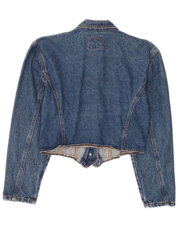 Doringo Veste en jean courte pour femme UK 10 Petit coton bleu