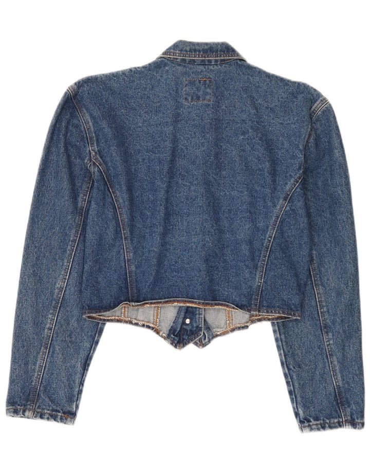 Doringo Veste en jean courte pour femme UK 10 Petit coton bleu