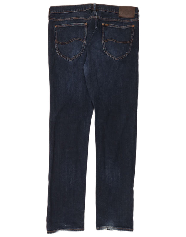 Lee Hommes Daren Zip Fly Slim Jeans W34 L34 Bleu Marine Coton