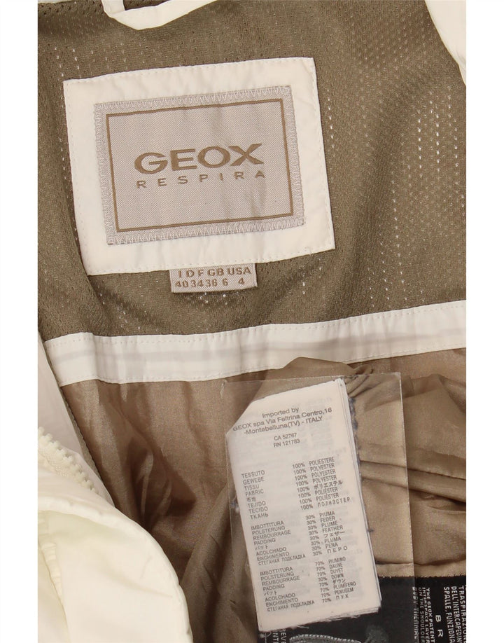 Geox Veste matelassée surdimensionnée Respira pour femme UK 6 XS Blanc Polyester