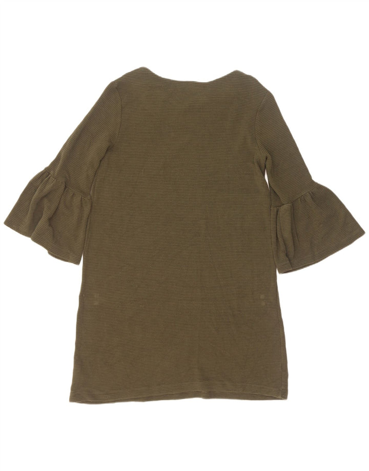 French Connection Robe droite à manches 3/4 pour femme UK 12 Kaki moyen en viscose