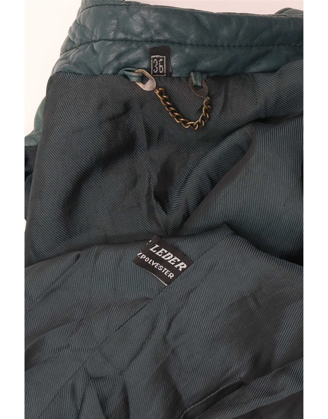 veste en cuir crop femme vintage EU 36 petit cuir vert