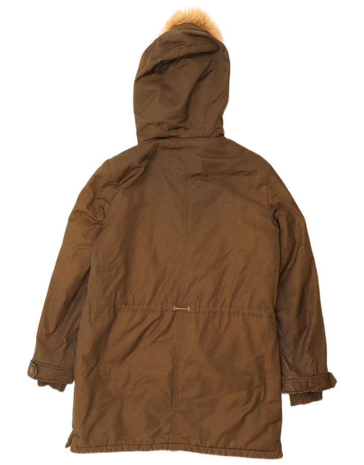 Zara Femme Trafaluc Parka à capuche UK 14 Medium Kaki Polyester