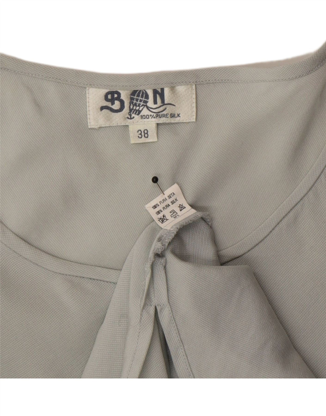 Balloon Chemisier Femme Top EU 38 Gris Moyen Soie