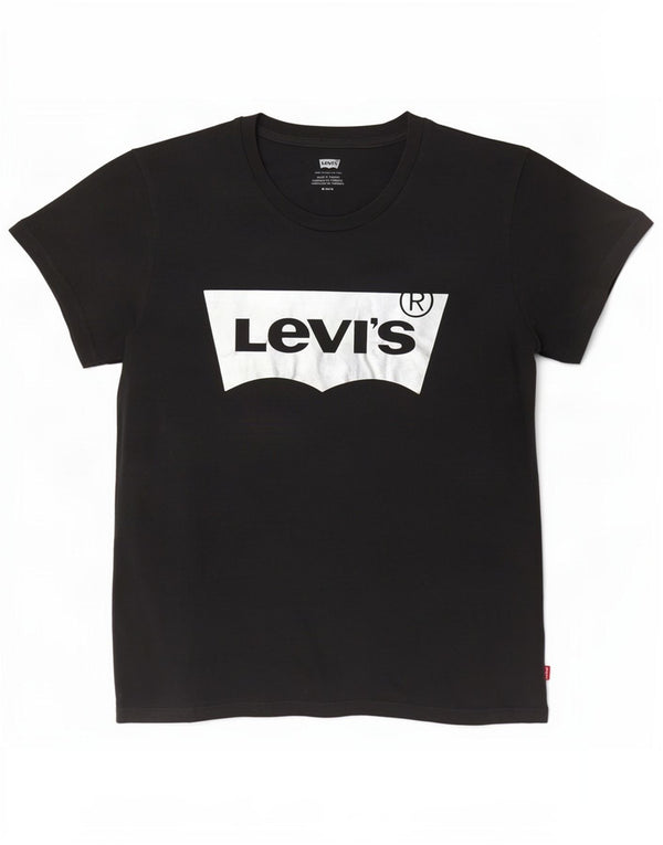 Levi's T-Shirt Graphique Femme UK 14 Gris Moyen Coton