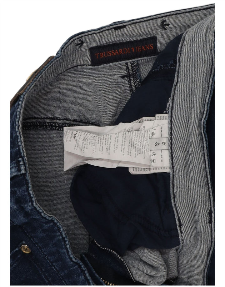 TRUSSARDI Jean Slim Femme IT 49 XL W35 L32 Bleu Marine Polyester
