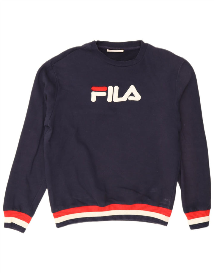 Fila Sweat-Shirt Graphique Homme Bleu Marine Moyen Coton