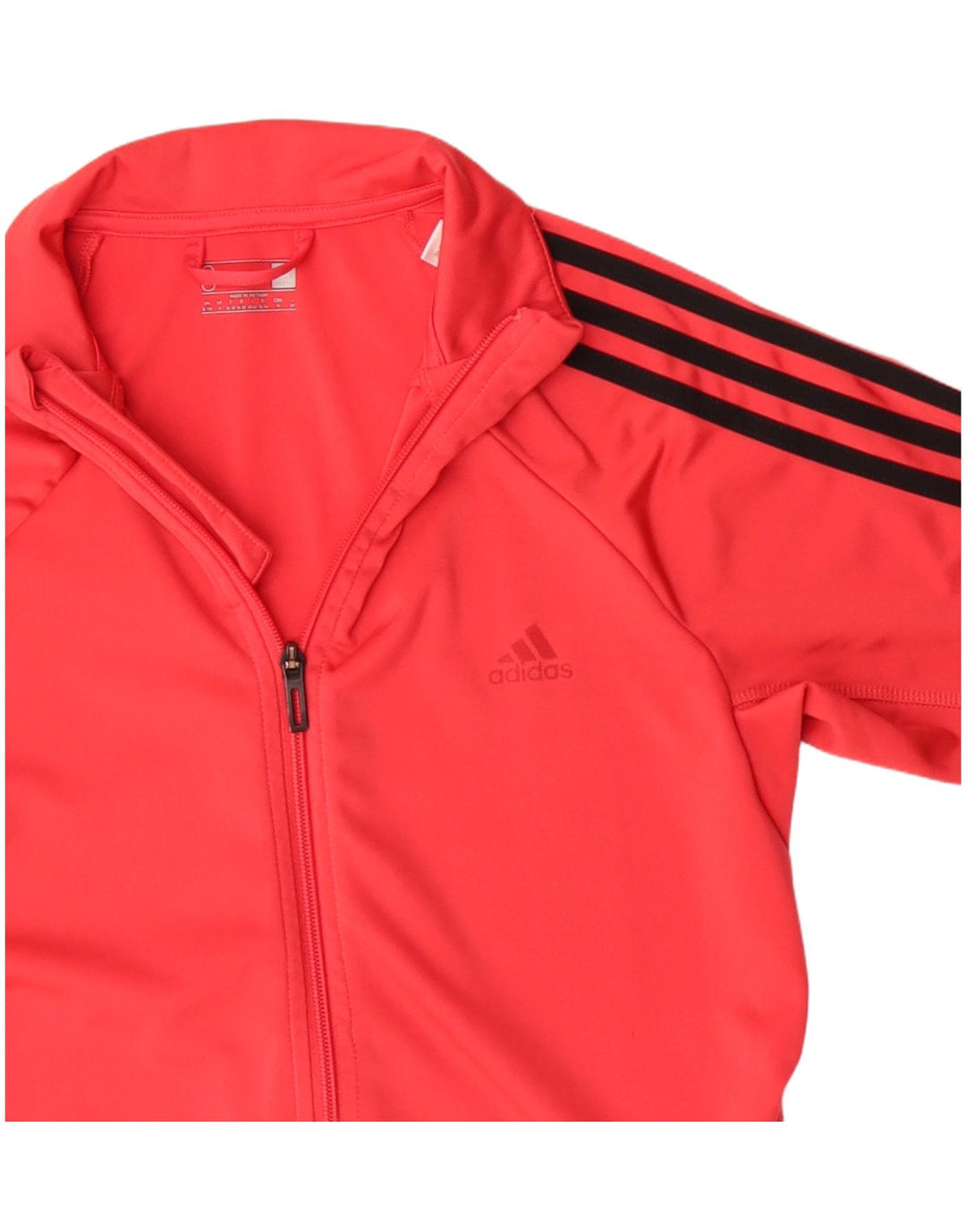 Adidas Climalite Survêtement Top Veste UK 8/10 Petit Rouge Polyester