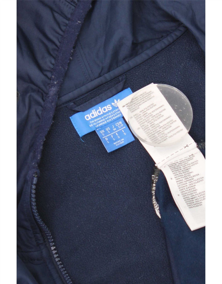 Adidas Pull à capuche zippé pour homme Petit polyester color block bleu marine