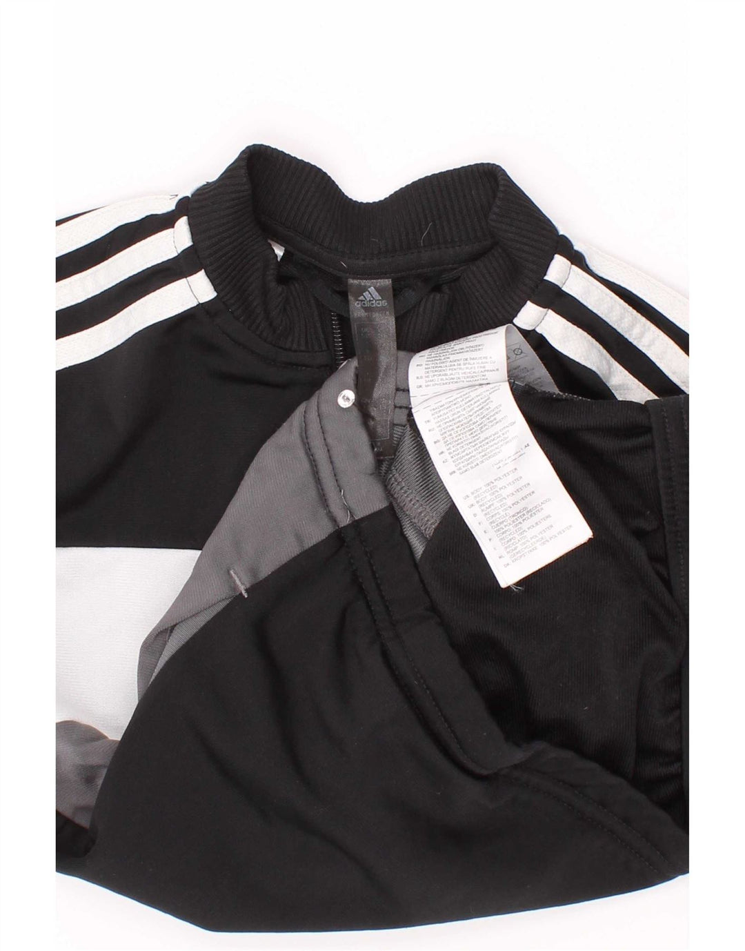 Adidas Veste de survêtement pour garçon 5-6 ans Noir Colourblock Polyester