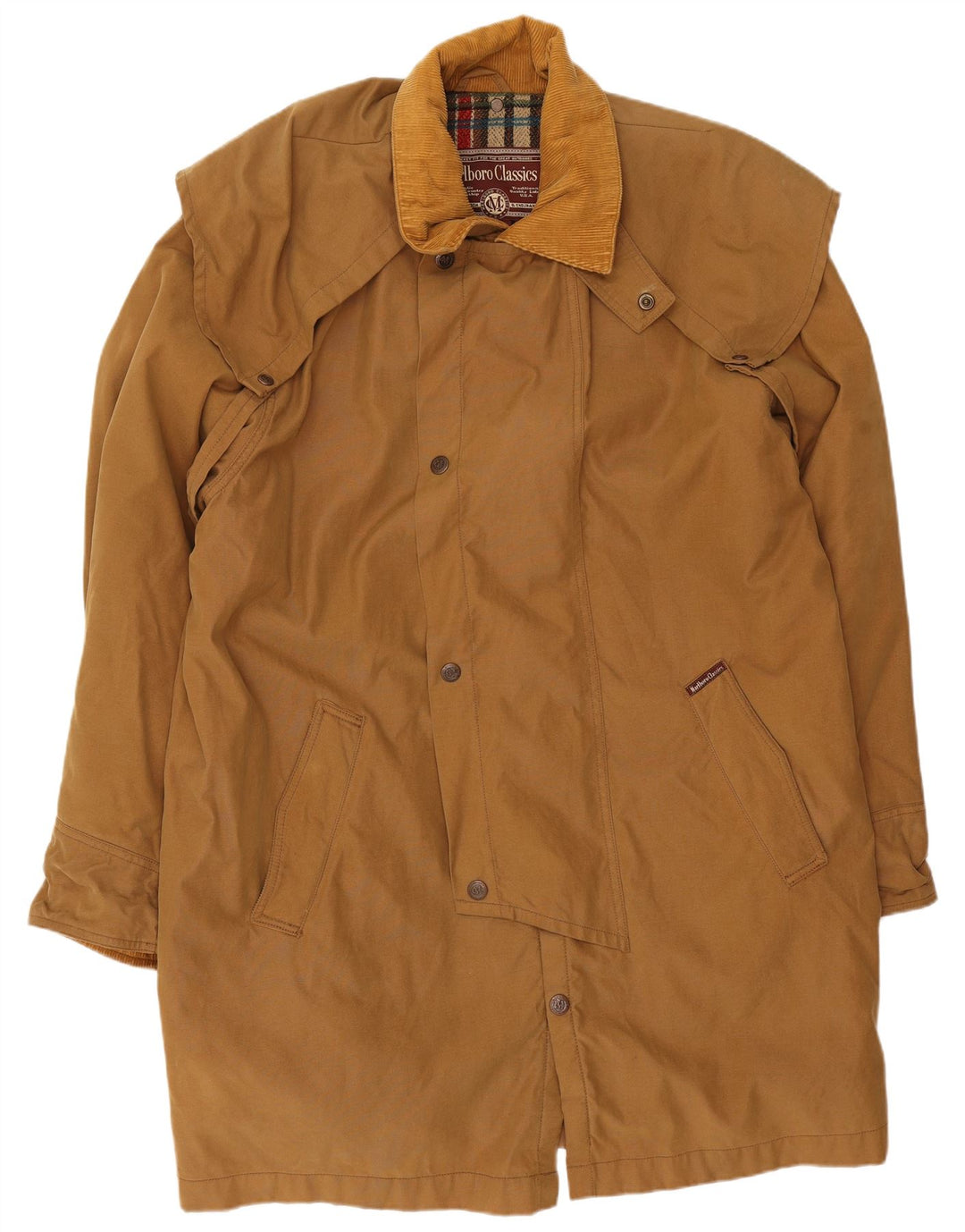 Marlboro Classics Manteau Capelet Homme UK 40 Grand Coton Beige