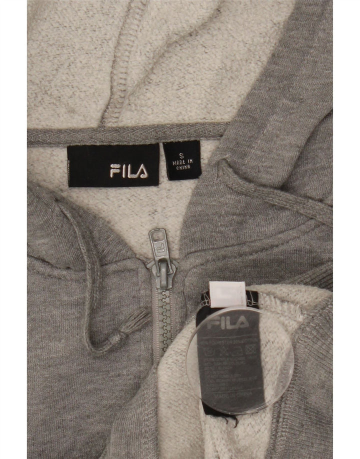 Fila Pull à capuche zippé graphique homme petit polyester moucheté gris