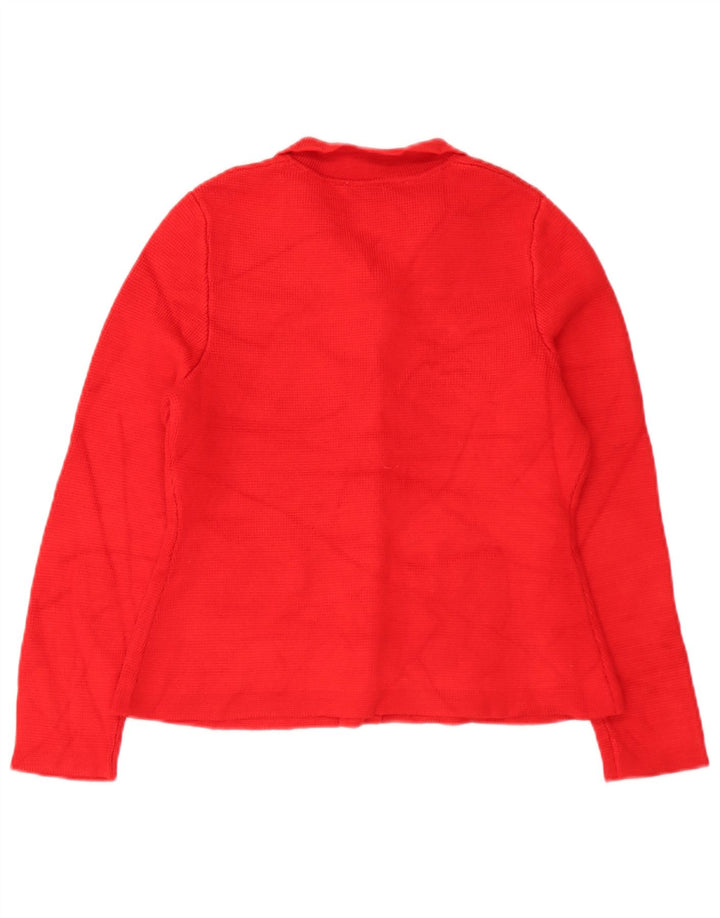 Zara Cardigan Femme Pull UK 12 Viscose Rouge Moyen