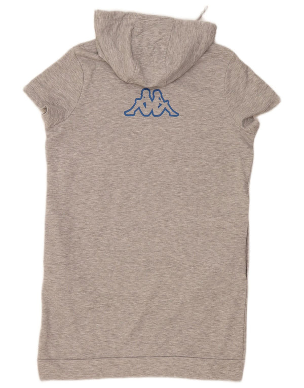 Kappa Robe à capuche graphique à manches courtes pour femme UK 14 Gris moyen Coton