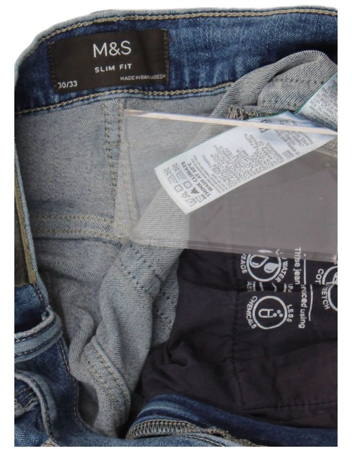 Marks & Spencer Jean Slim Femme W30 L33 Bleu Coton