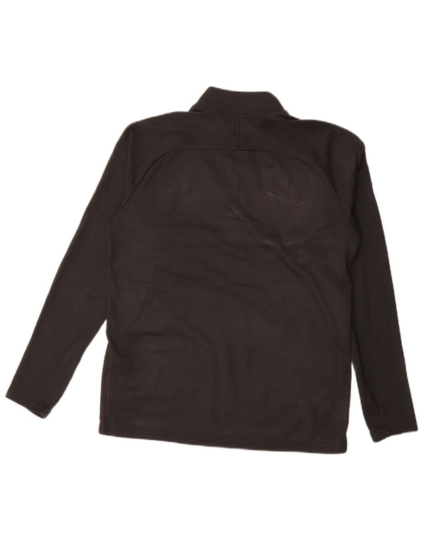 Nike Dri Fit Sweat-shirt à col zippé pour homme Noir moyen Polyester