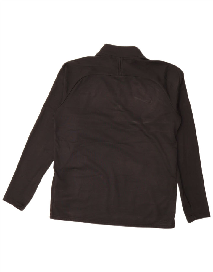 Nike Dri Fit Sweat-shirt à col zippé pour homme Noir moyen Polyester