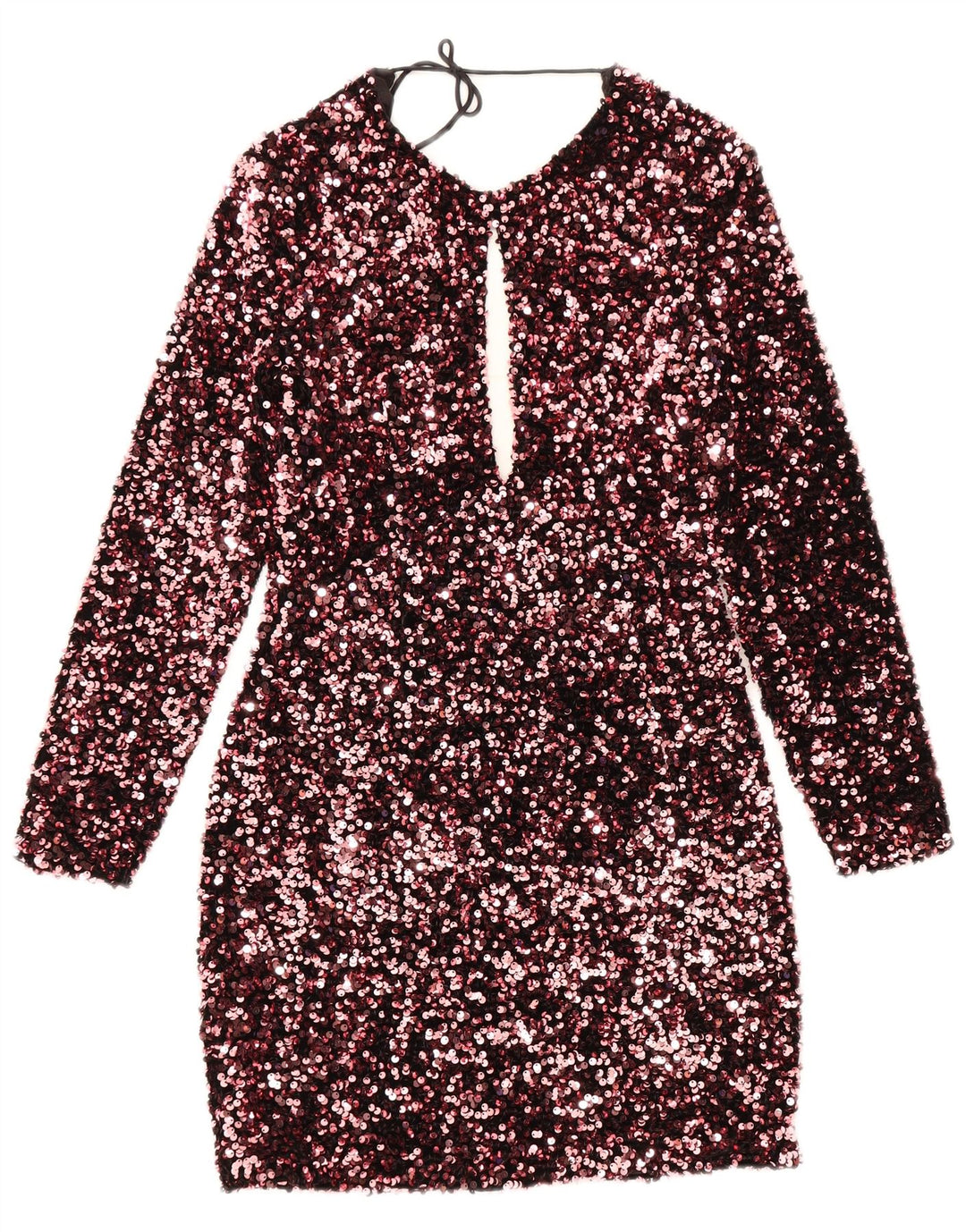 Zara Robe fourreau à manches longues pour femme UK 8 Petit Polyester Rose