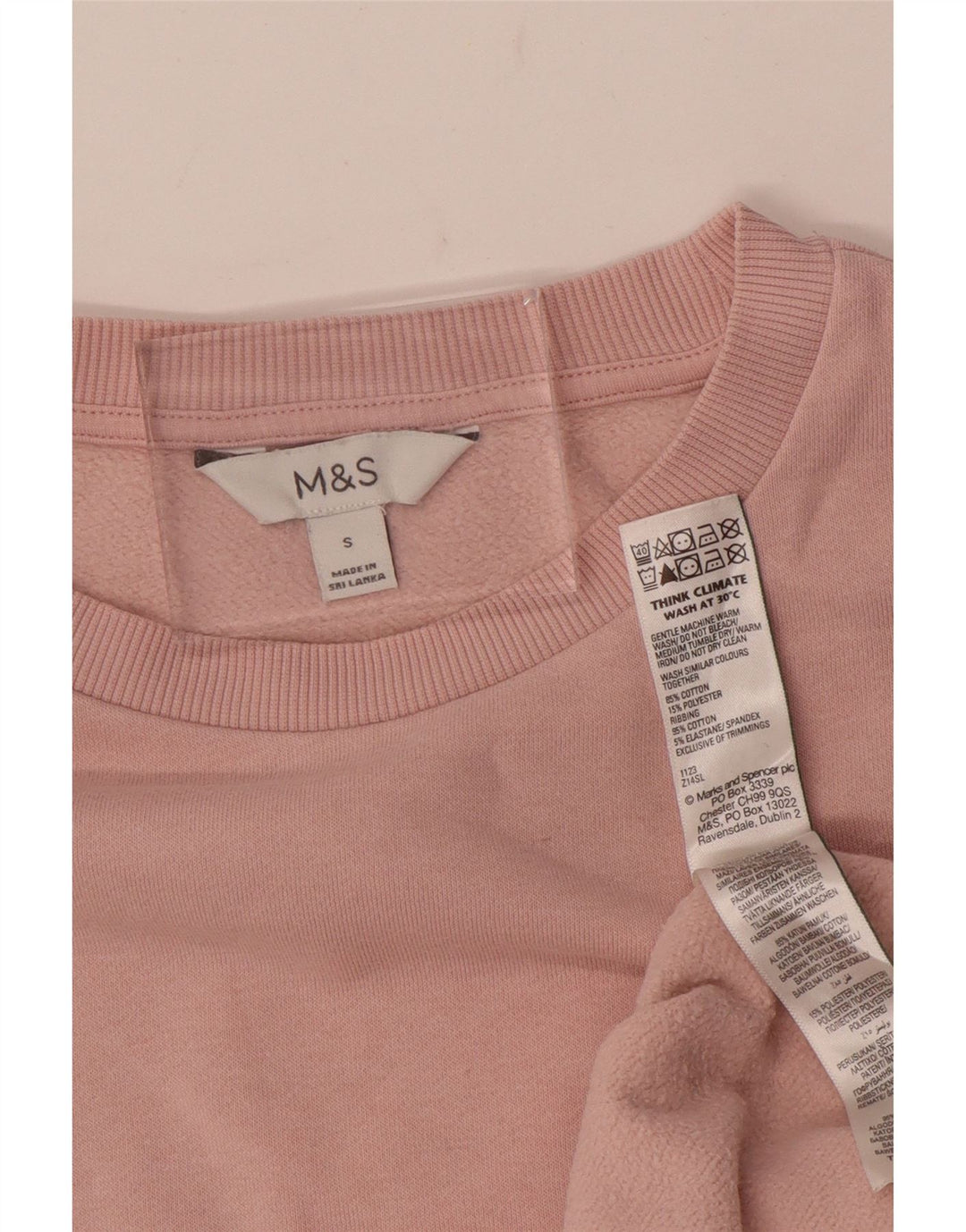 Marks & Spencer Sweat-shirt surdimensionné pour femme UK 10 Petit coton rose
