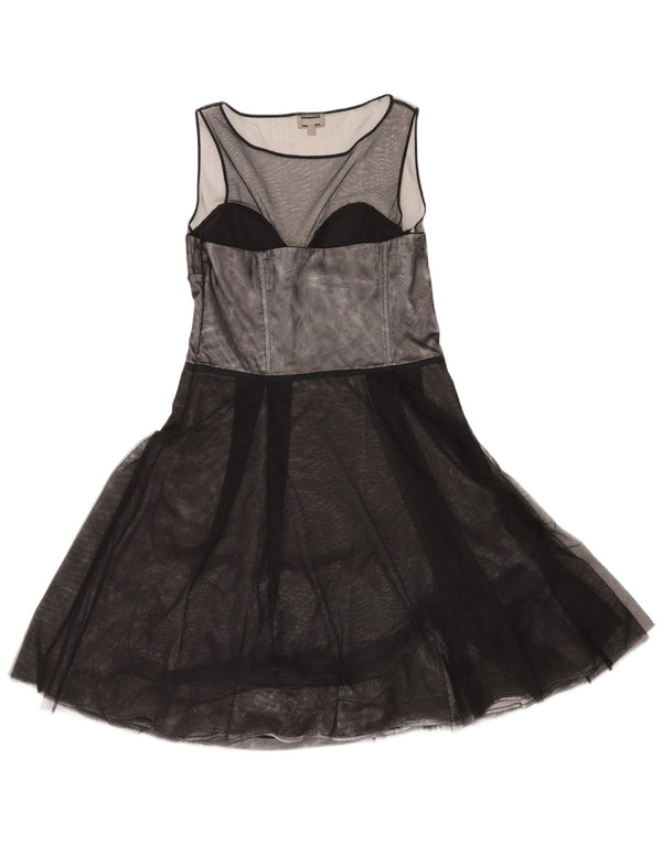 Karen Millen Robe trapèze sans manches pour femme UK 44 Medium Noir Polyester