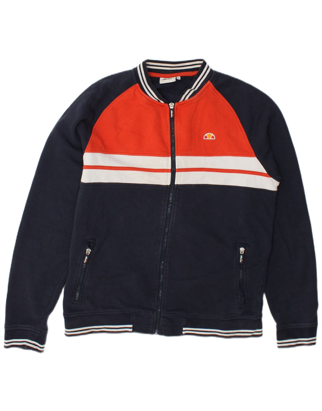 Ellesse Veste de survêtement pour homme XL Bleu marine Colourblock Coton