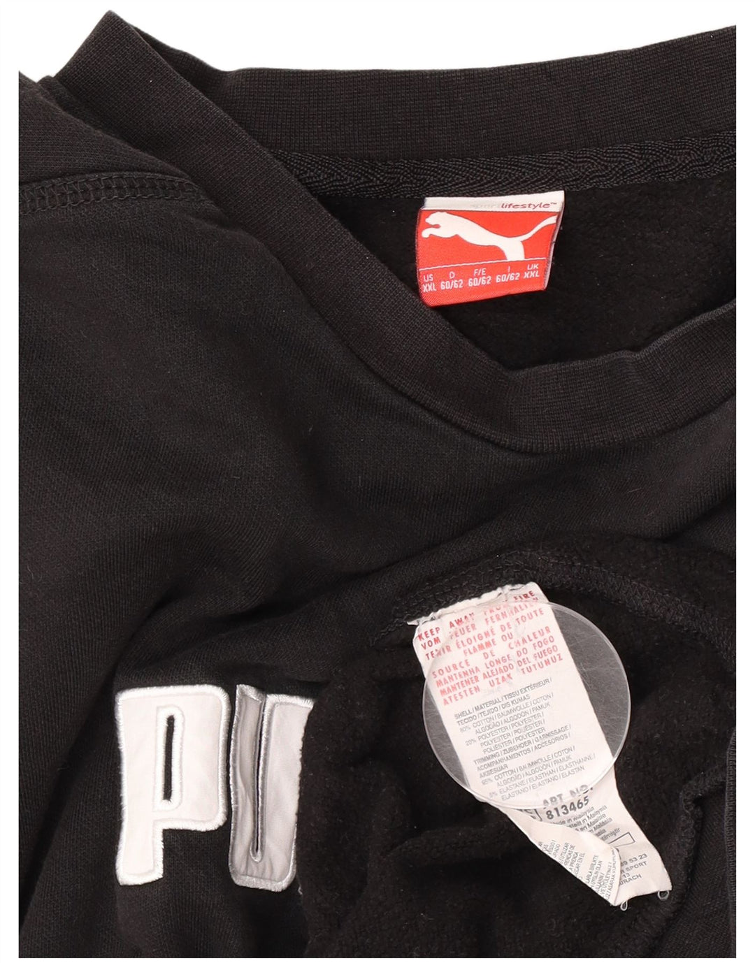 Puma Sweat-shirt graphique pour homme 2XL en coton noir