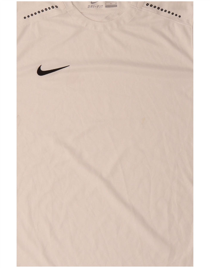 NIKE T-shirt Dri Fit pour hommes XL Blanc Colorblock Polyester