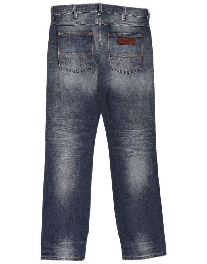WRANGLER Jean droit à manivelle pour homme W33 L34 en coton bleu