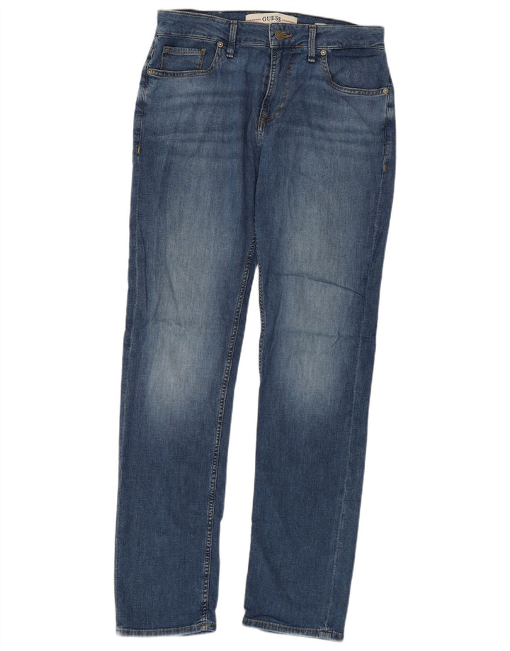 GUESS Jean droit femme W30 L31 bleu coton