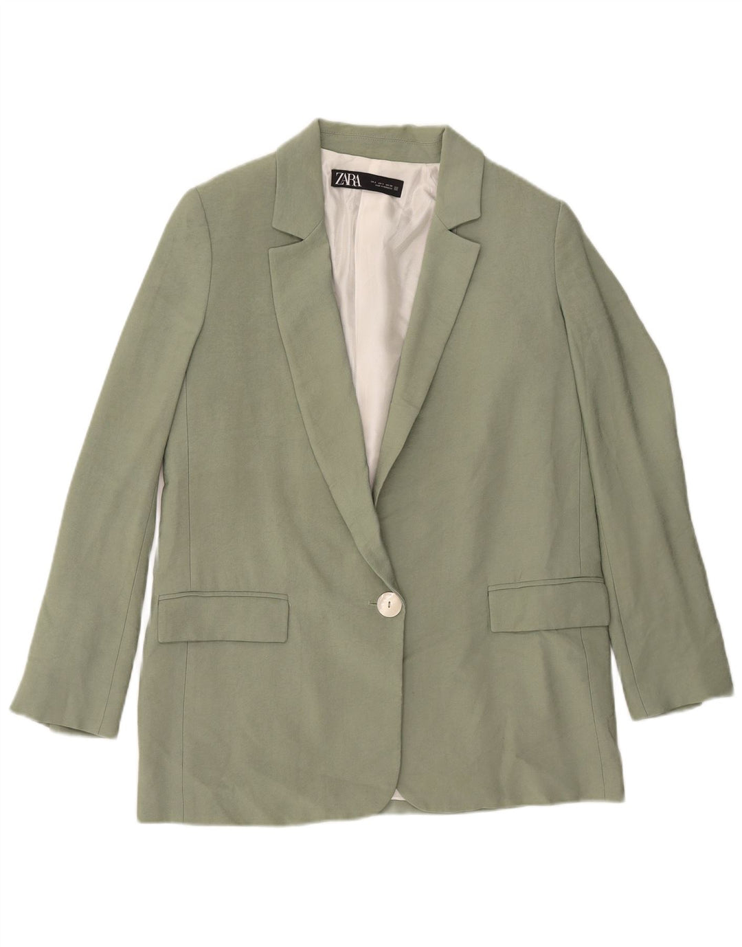 Zara Womens 1 Button Blazer Jacket UK 10 Petit Vert