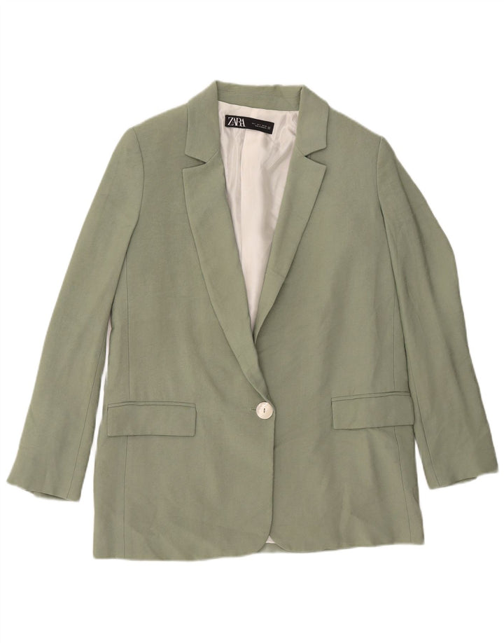 Zara Womens 1 Button Blazer Jacket UK 10 Petit Vert
