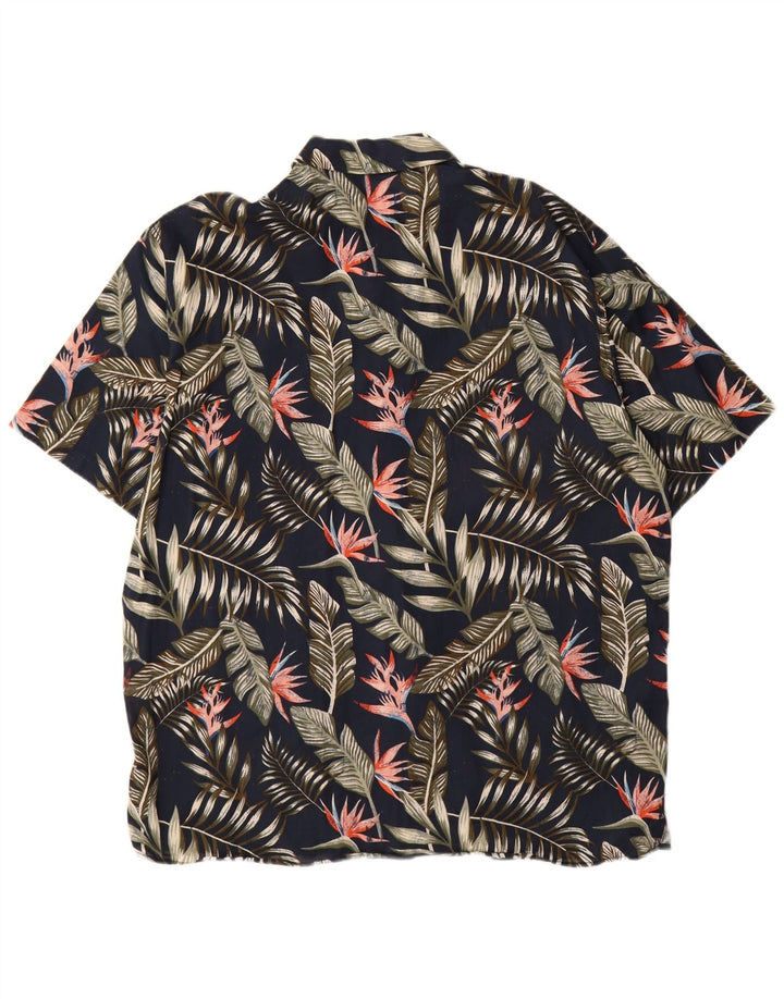Jack & Jones Chemise à manches courtes pour hommes, grand motif floral bleu marine