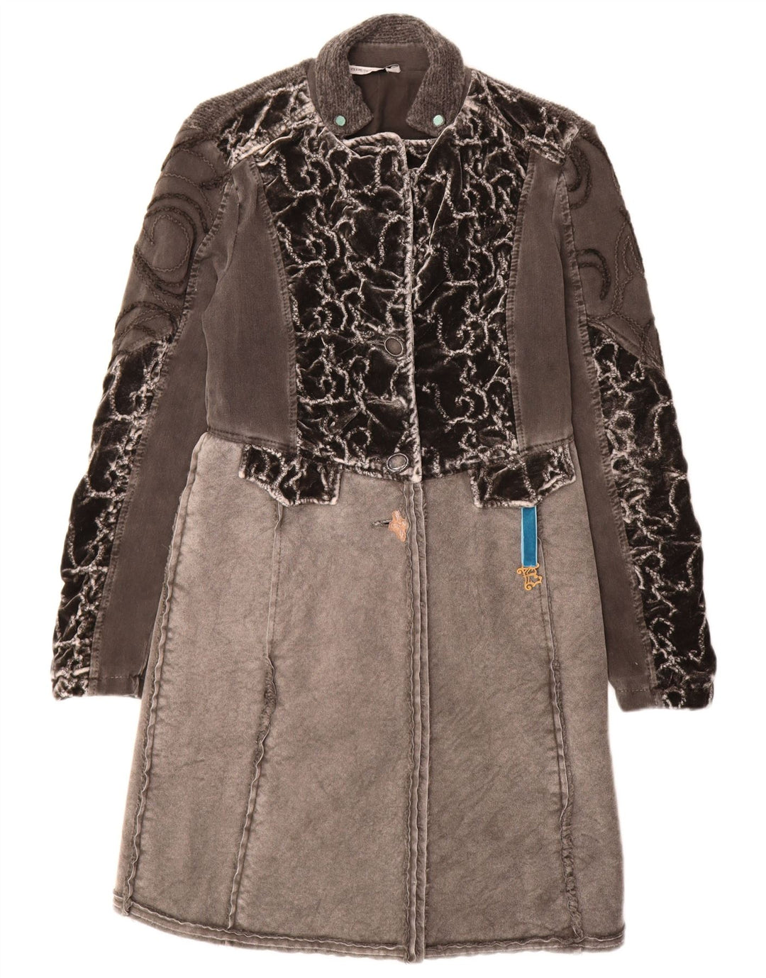 Elisa Cavaletti Manteau pour femme UK 10 Petit Gris Paisley
