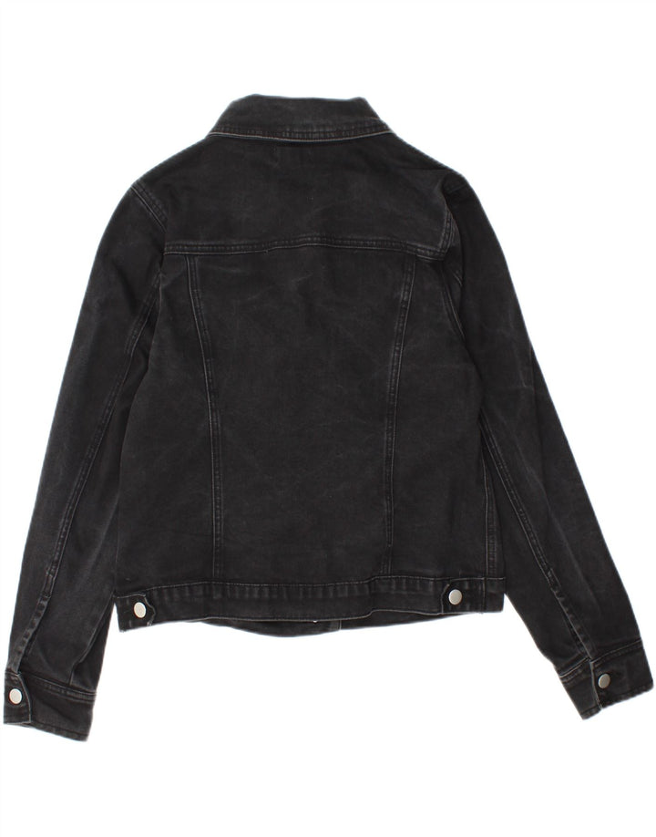 Warehouse Veste en jean courte pour femme UK 12 Coton noir moyen