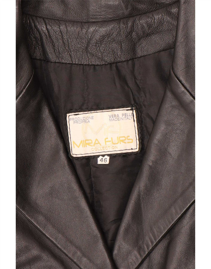 Mira Furs Veste en cuir pour femme IT 46 Grand cuir noir