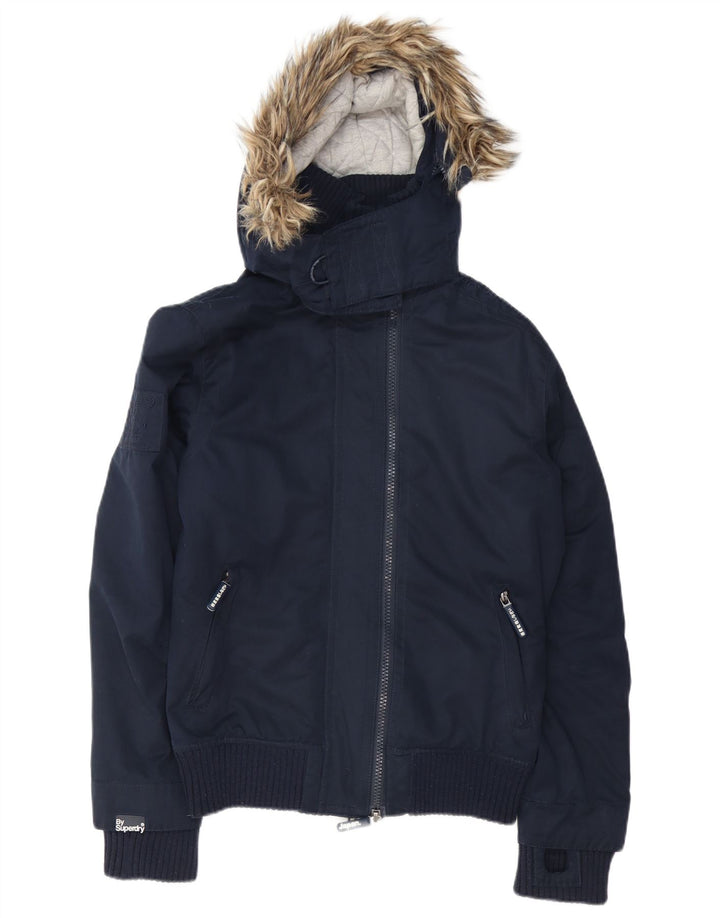 Superdry Veste bomber à capuche The Windbomber pour homme UK 38 Bleu marine moyen