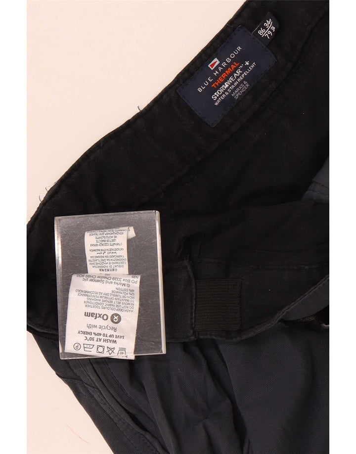 Marks & Spencer Pantalon Coupe-Vent Droit Homme W34 L31 Bleu Marine