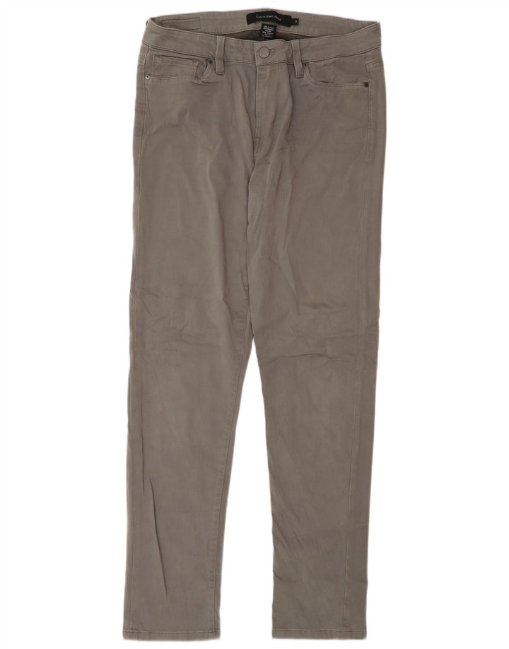 Calvin Klein Pantalon décontracté slim pour femme US 10 Medium W32 L32 Gris Coton